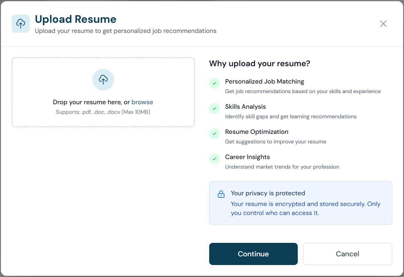 Upload Resume